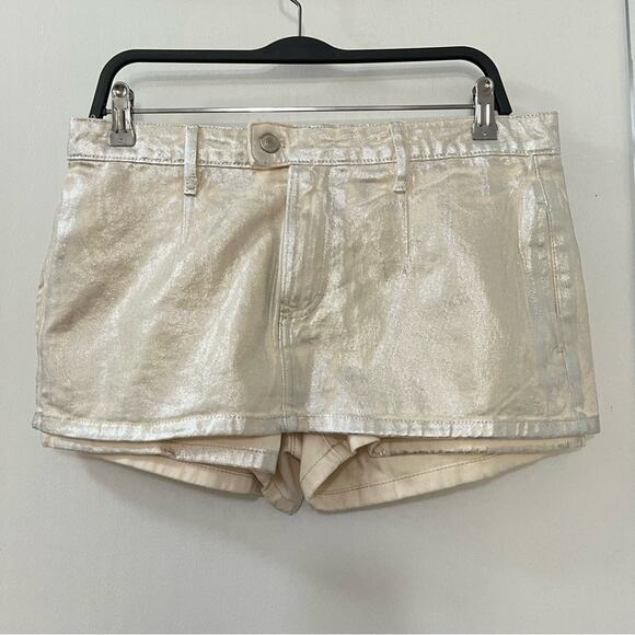 Free People We The Free Gallivanting Metallic Peekaboo Skort Size 29 - Picture 6 of 15